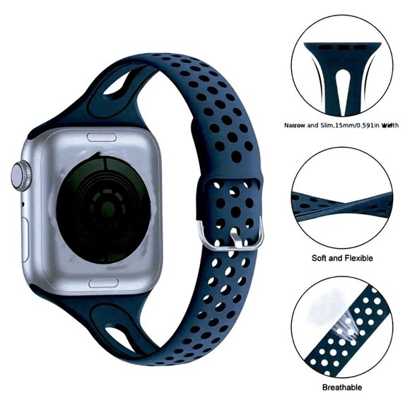 Apple Watch SLIM Silicone Band - NAVY BLUE - 38mm/40mm/41mm - Picture 3 of 6